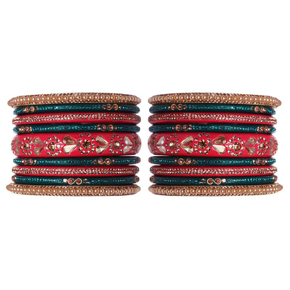 Handmade Lac Bangles For Women With Latest Rhinestones Design