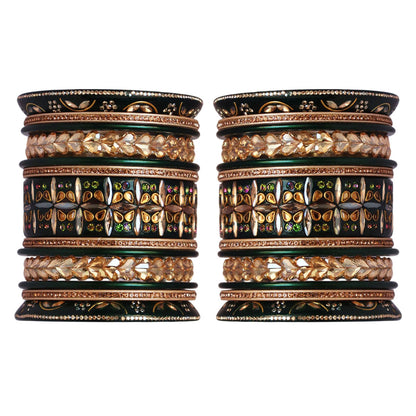 Handmade Rajasthani Lac Bangles for Bride – Kundan Stone Work