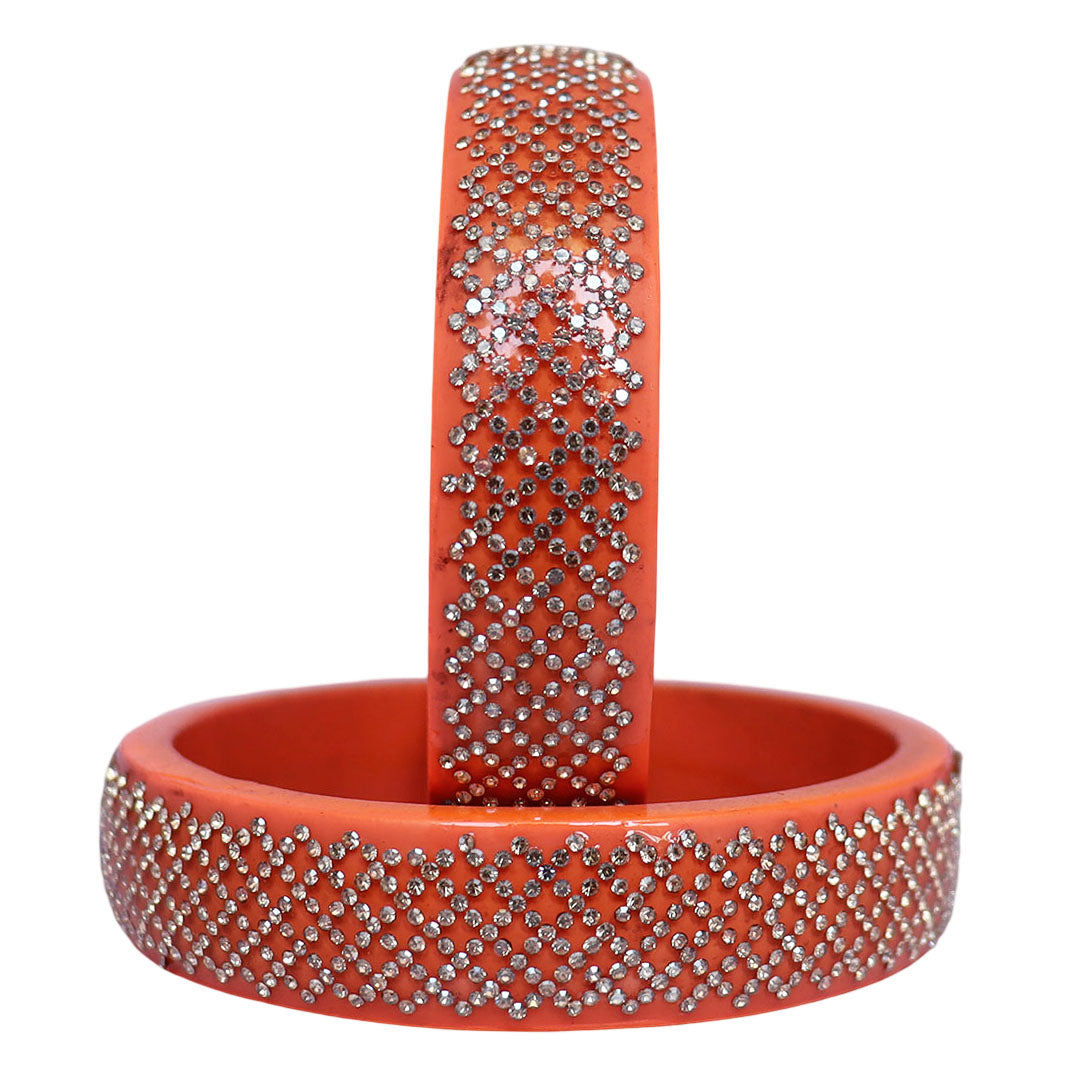 Jaipuri Lac Kada Bangles Set in Latest Rhinestones Design
