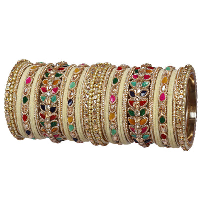 Indian Bridal Wedding Bangles Set – Kundan & Beads Work