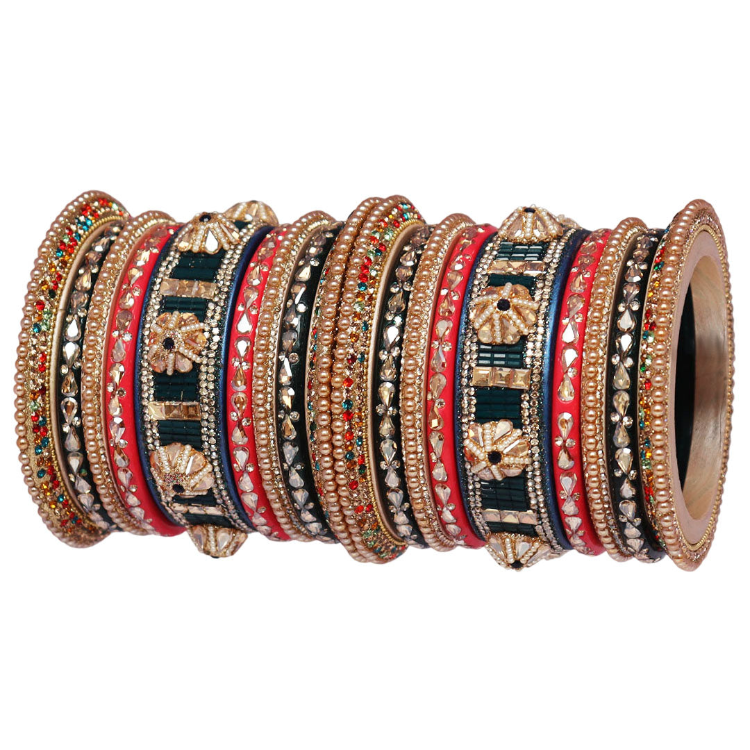 Rajasthani Lac Bangles Wedding Wear Kundan Designer Set