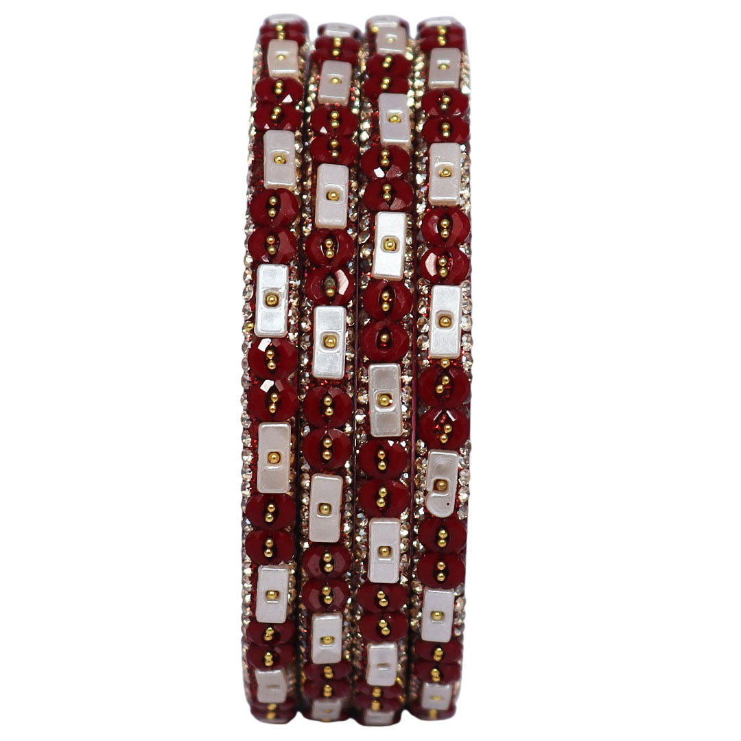Designer Rajasthani Lac Bangles with Rhinestone & Bead Work by Taj Bridal Store