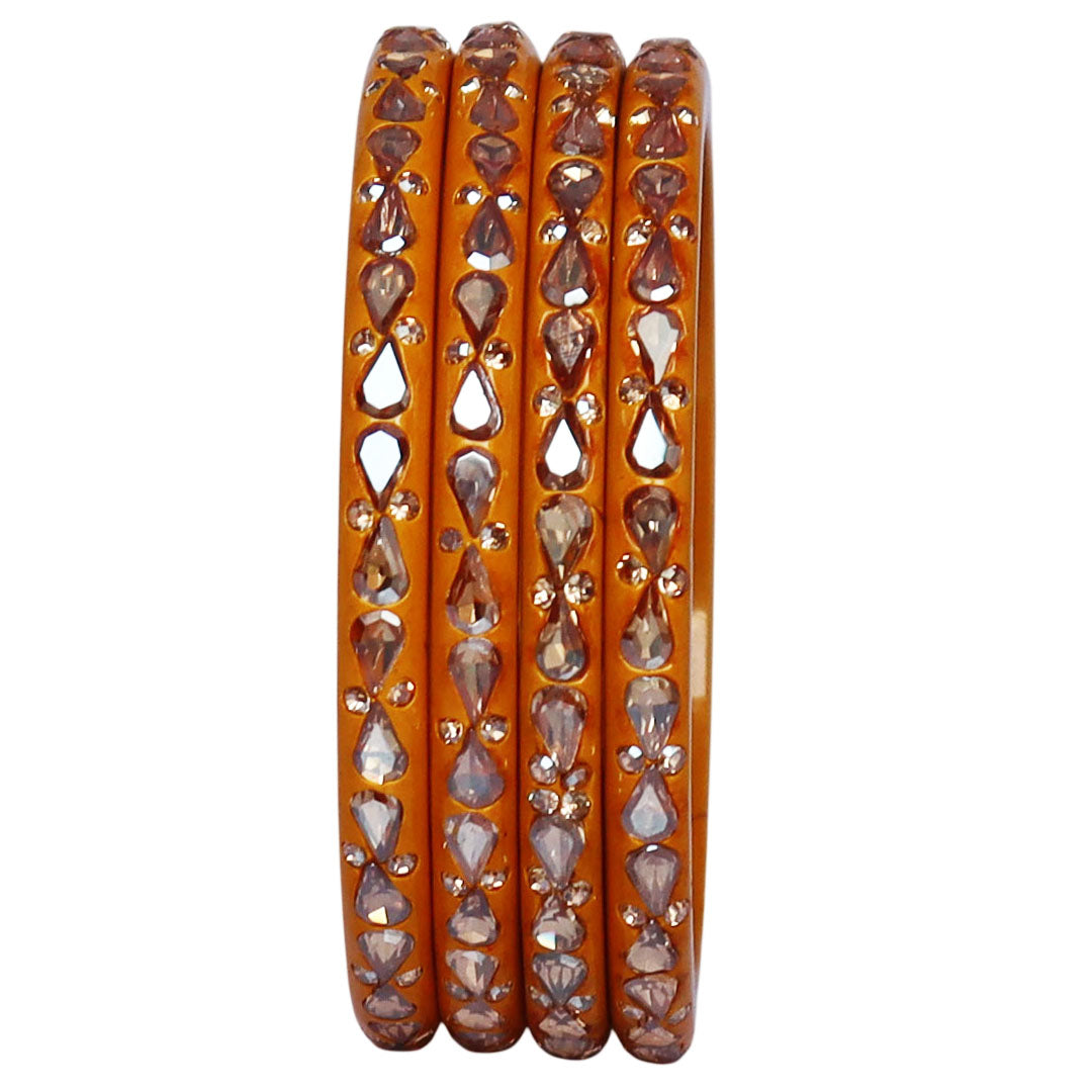 Traditional Stone Studded Lac Bangles For Women's