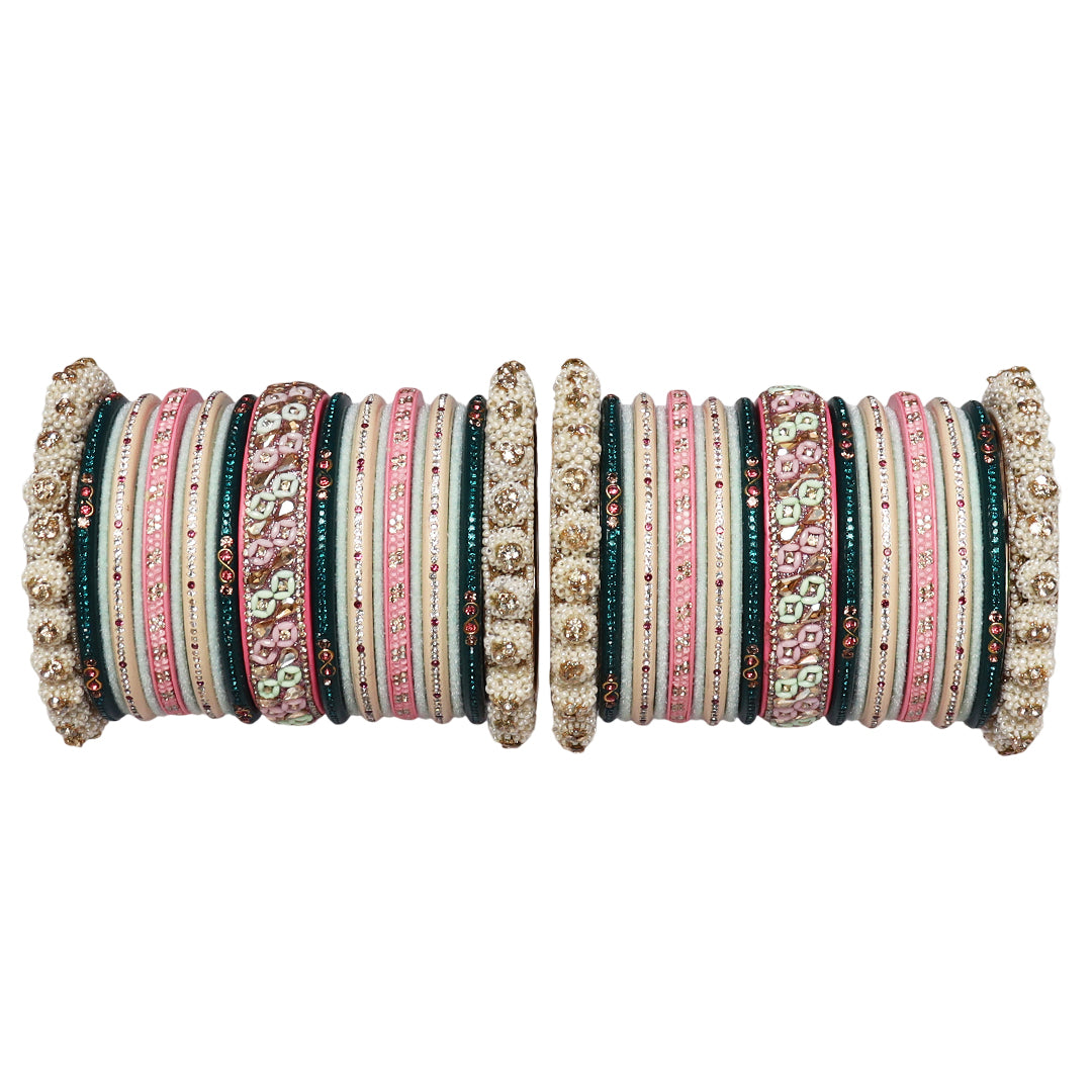 Raksha Bandhan Designer Bangles Set With Latest Kundan-Beads Design