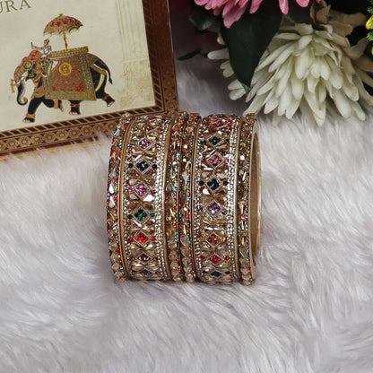 Fancy Short Lac Bangles For Women With Latest Kundan Design
