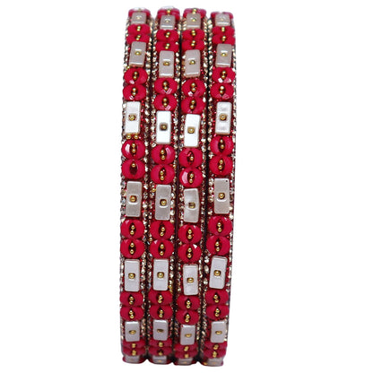 Designer Rajasthani Lac Bangles with Rhinestone & Bead Work by Taj Bridal Store