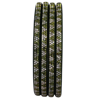 Green Lac bangles with traditional rhinestone embellishment