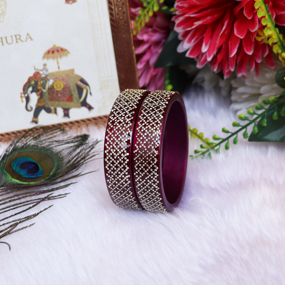 Jaipuri Lac Kada Bangles Set in Latest Rhinestones Design