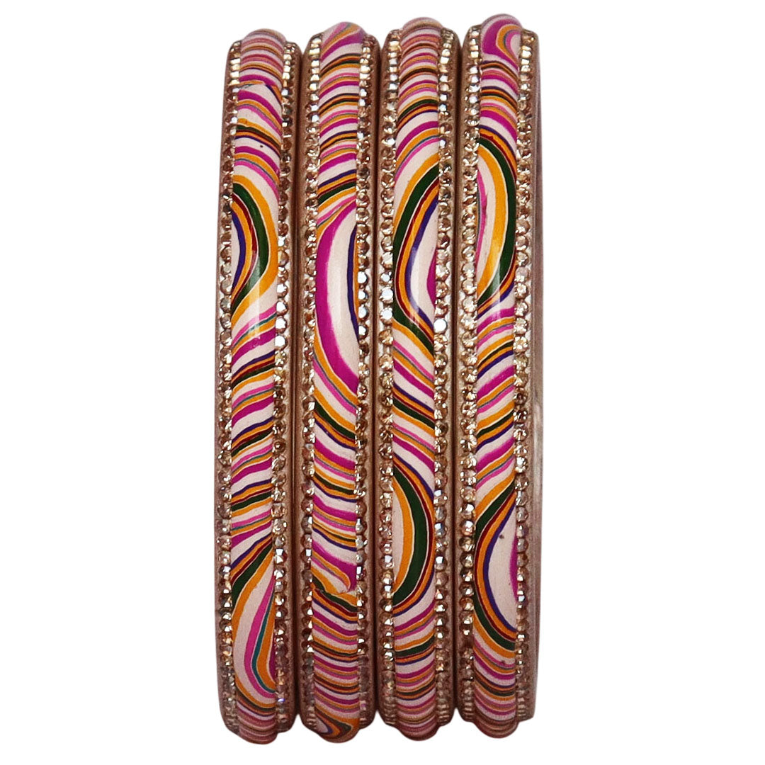 Designer Jaipuri Lac Kada with Multicolor Lahariya Artwork