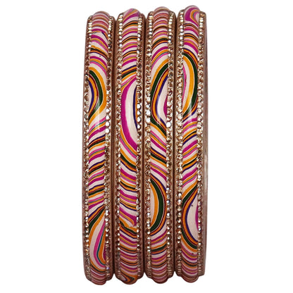 Designer Jaipuri Lac Kada with Multicolor Lahariya Artwork