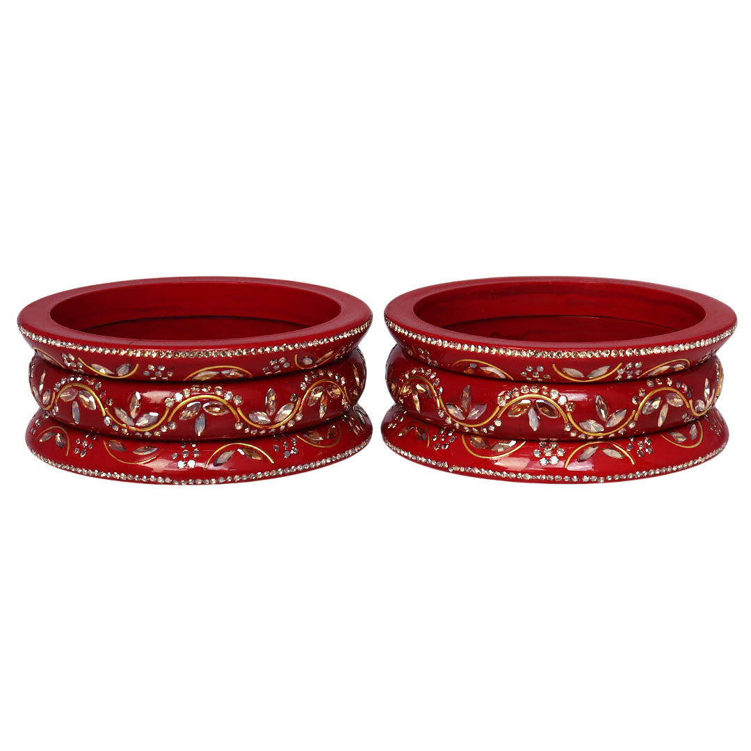 Fashionable Short Lac Bangles Set With Beautiful Kundan Design