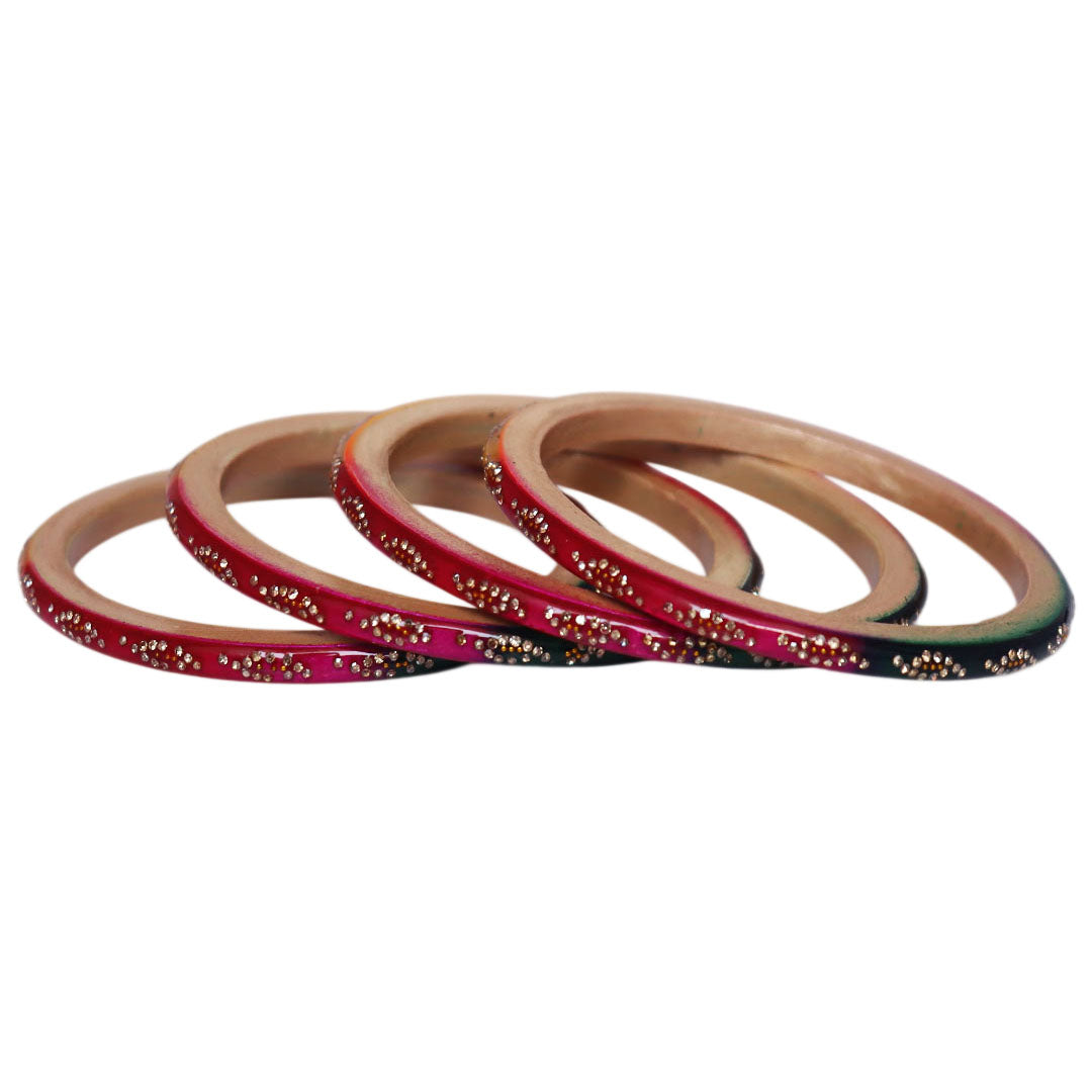 Handmade Rajasthani lac bangles for women with rhinestone work