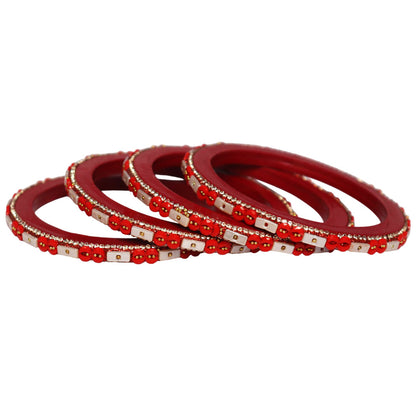 Designer Rajasthani Lac Bangles with Rhinestone & Bead Work by Taj Bridal Store