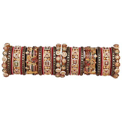 Stunning Rajwadi Bridal Bangles with Traditional Theme