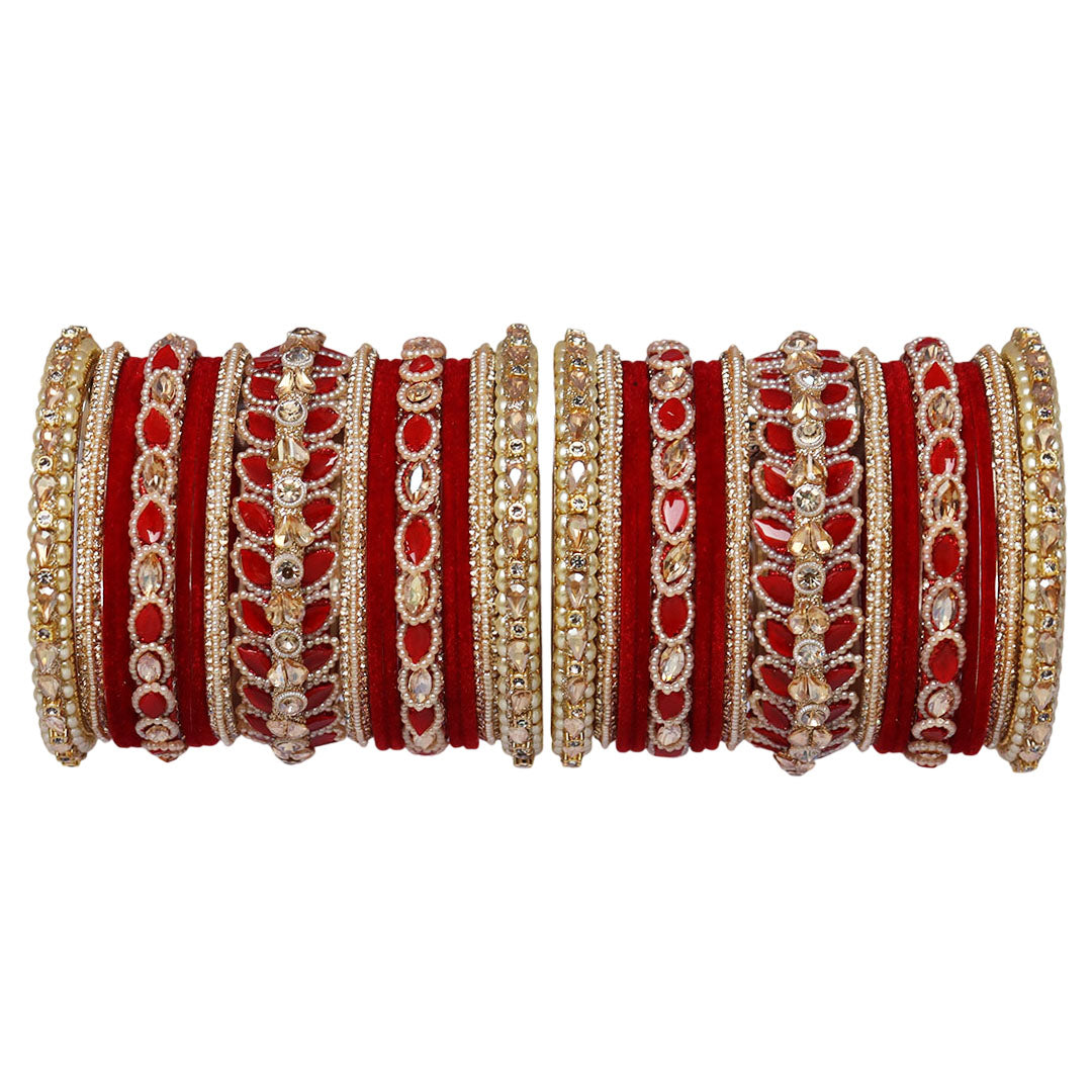 Indian Bridal Wedding Bangles Set – Kundan & Beads Work