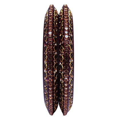 Traditional Kundan Lac Bangadi Bangles (Pack of 2)