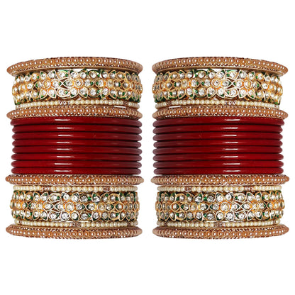 Festive Wear Lac Bangles Set With Latest Stones Flower Design