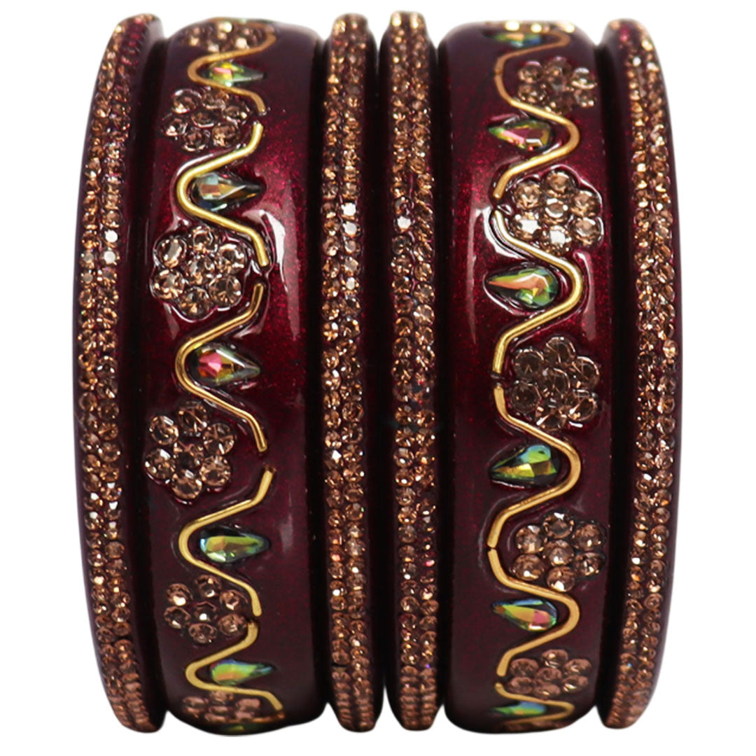 Handmade Traditional Short Lac Bangles Set With Latest Kundan Design