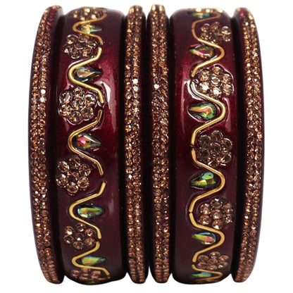 Handmade Traditional Short Lac Bangles Set With Latest Kundan Design