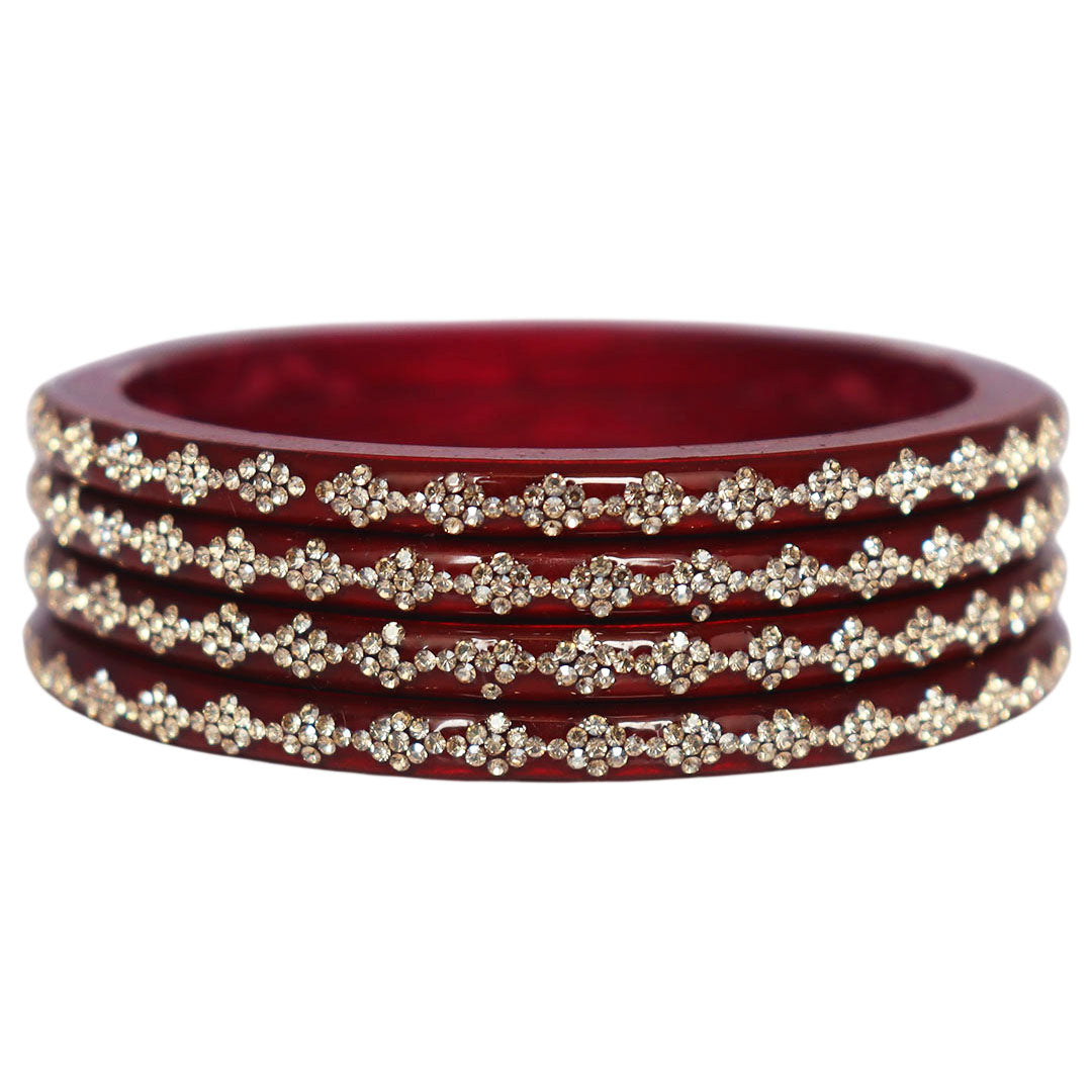 Handcrafted lac bangles for women with stone work