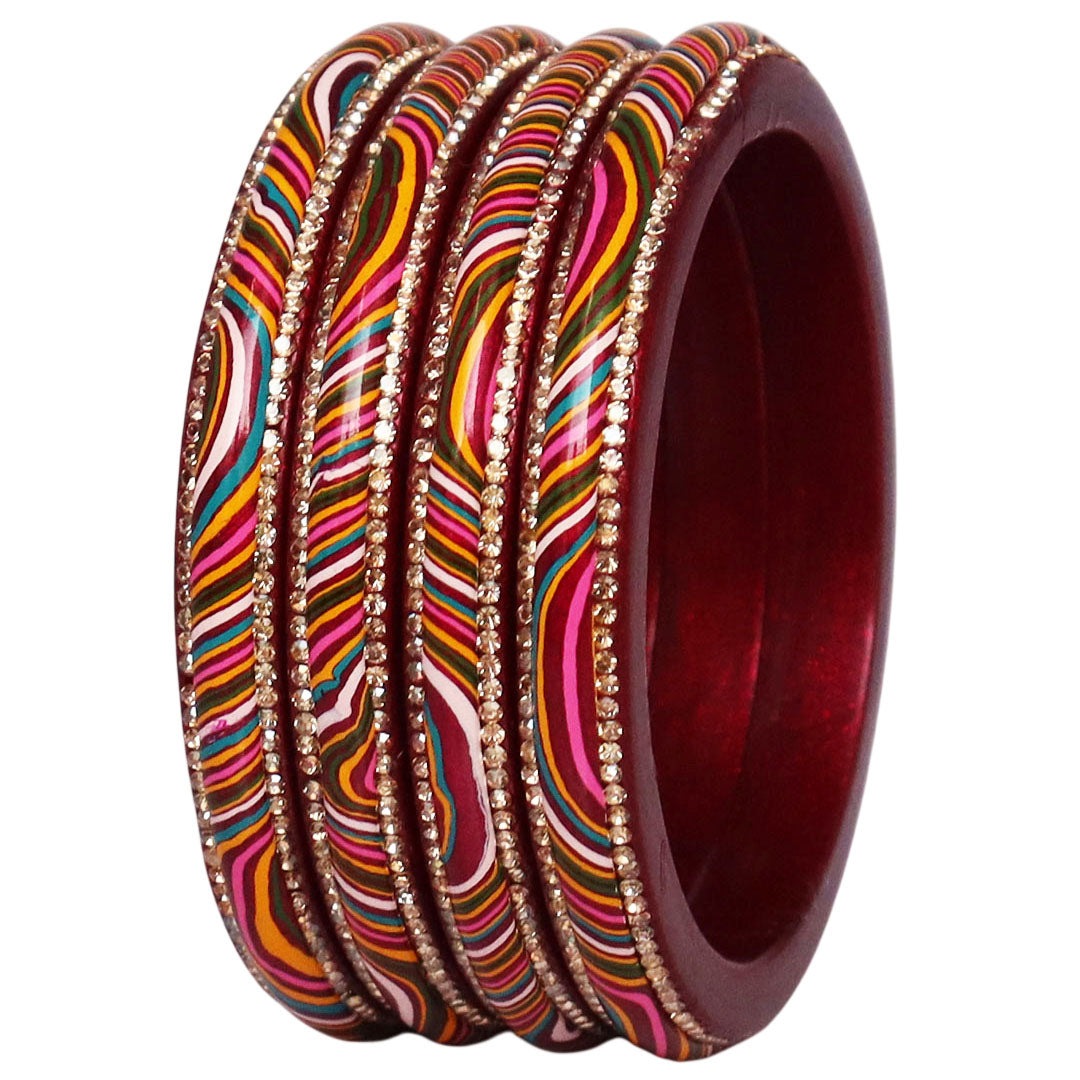 Designer Jaipuri Lac Kada with Multicolor Lahariya Artwork