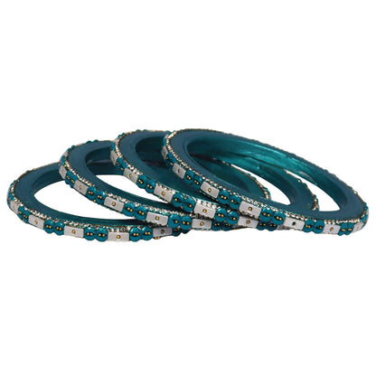 Designer Rajasthani Lac Bangles with Rhinestone & Bead Work by Taj Bridal Store