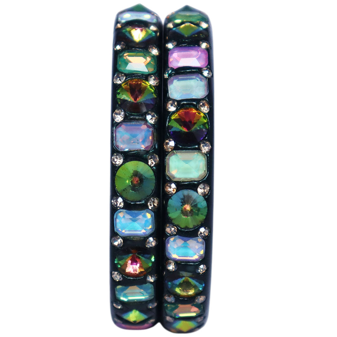 Handcrafted Traditional Rajasthani Lac Bangles for Women with Multicolor AD Stones and Antique Finish
