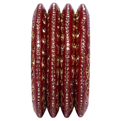 Lac Bangles Premium Rhinestone Bangadi Set for Women