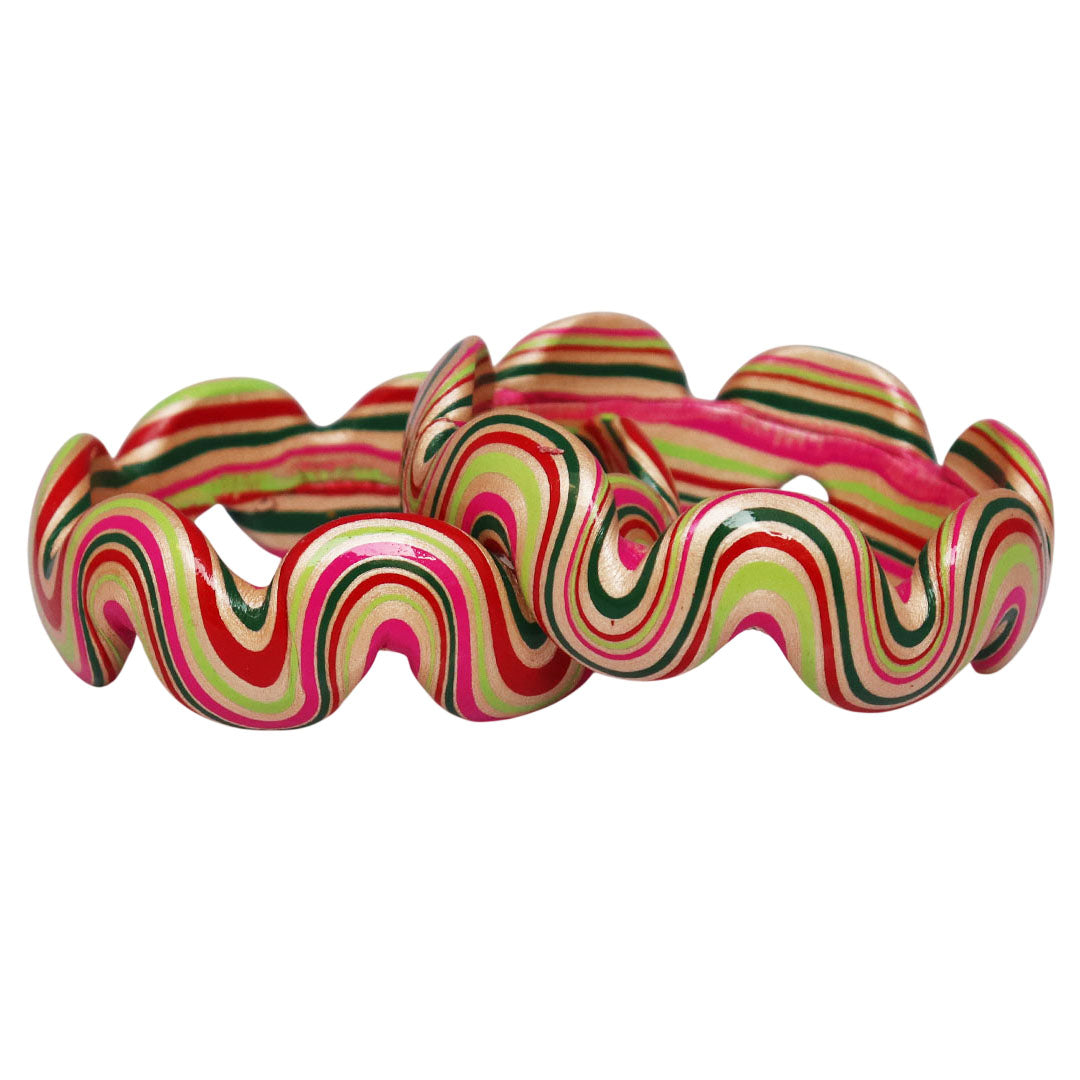 Trendy Wave Pattern Lac Kada for Wedding & Festive Wear