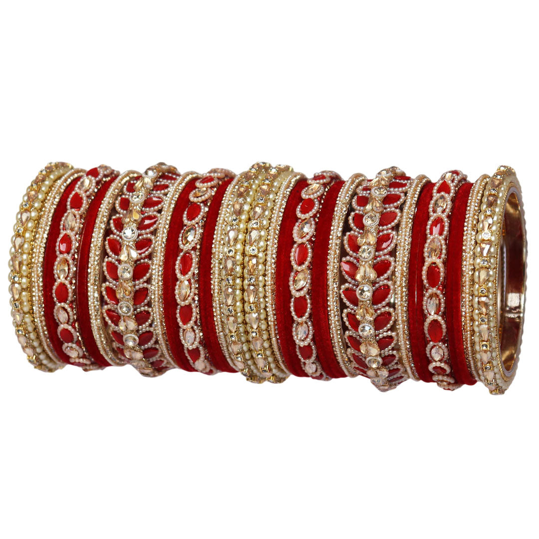Indian Bridal Wedding Bangles Set – Kundan & Beads Work