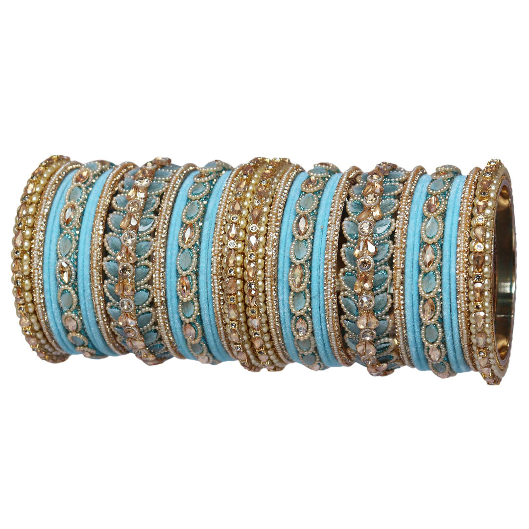 Indian Bridal Wedding Bangles Set – Kundan & Beads Work