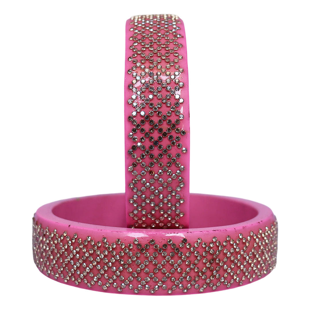 Jaipuri Lac Kada Bangles Set in Latest Rhinestones Design