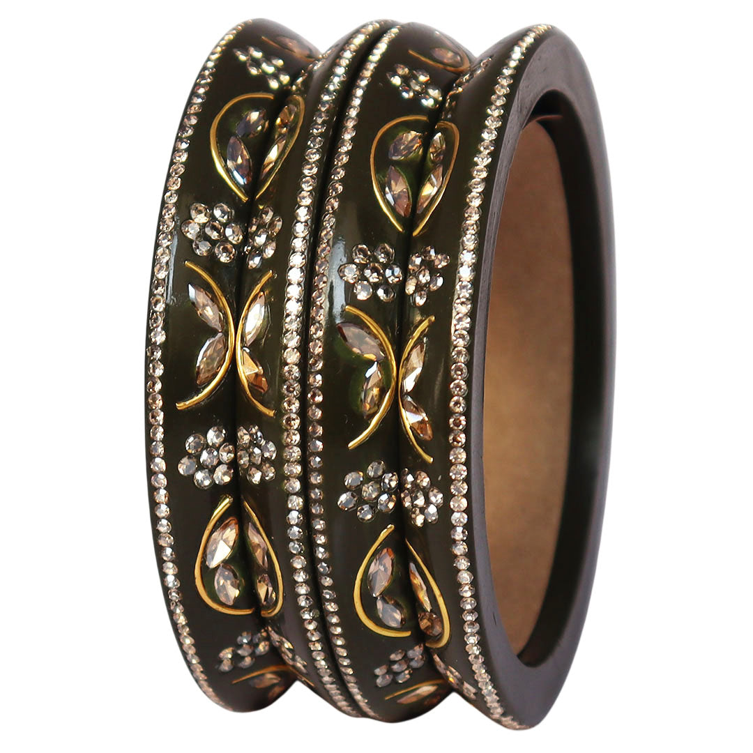 Festival Wear Lac Bangadi Bangles Set in Latest Kundan Design