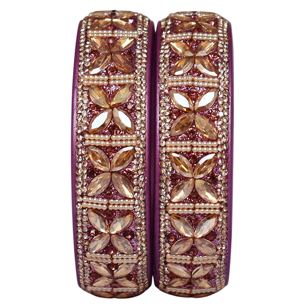 Jaipuri Handmade Lac Kada with Kundan Beads Craft