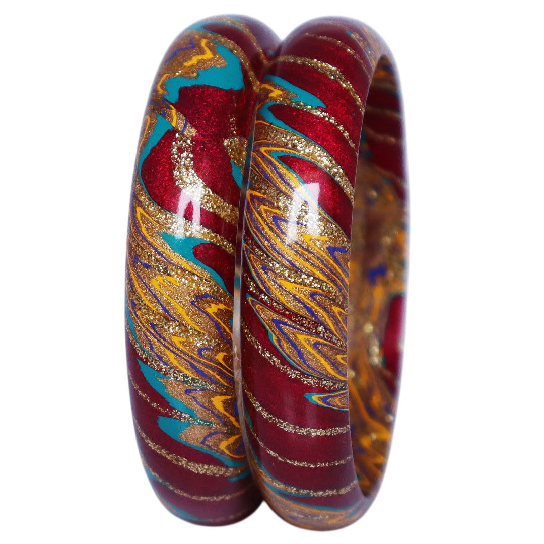 Designer Lac Bangles Latest Wave Design Kada Set