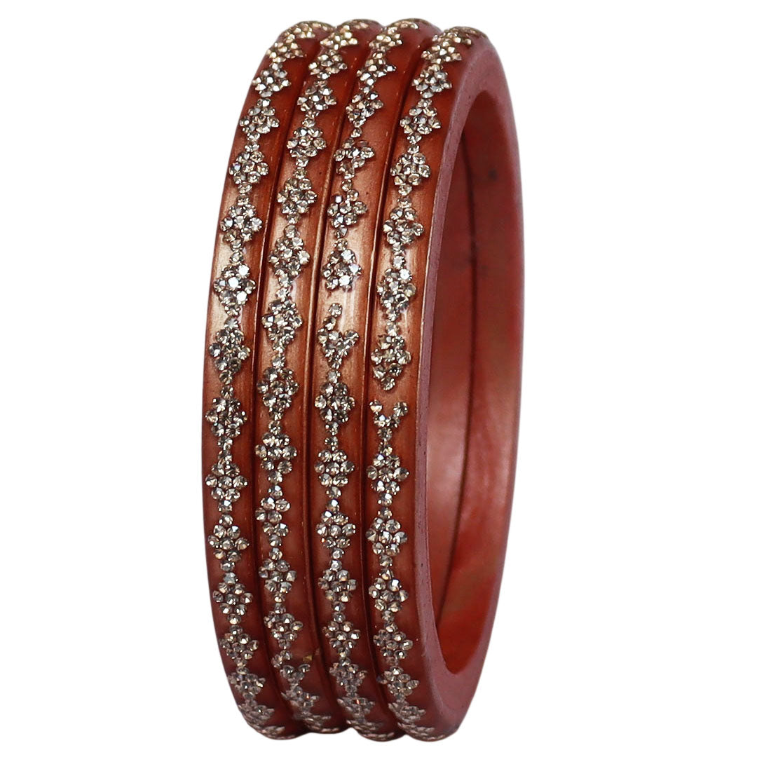 Premium designer lac bangles for women with rhinestone work