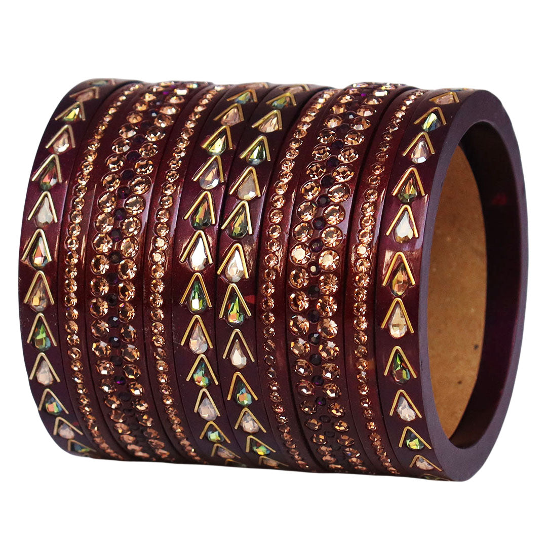 Jaipuri Lac Bangles with Kundan & Artificial Stone Design