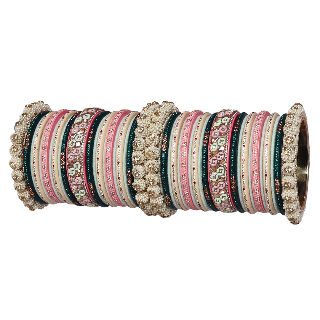 Raksha Bandhan Designer Bangles Set With Latest Kundan-Beads Design
