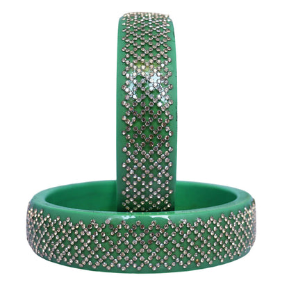 Jaipuri Lac Kada Bangles Set in Latest Rhinestones Design