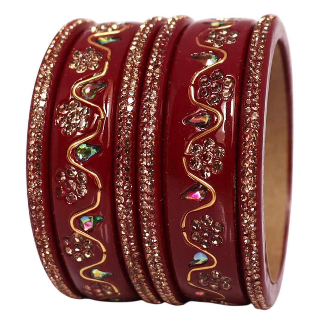 Handmade Traditional Short Lac Bangles Set With Latest Kundan Design