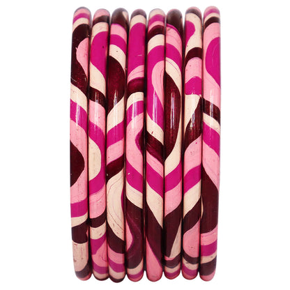 Lac Bangles Set Elegant Lahariya Pattern Bangles