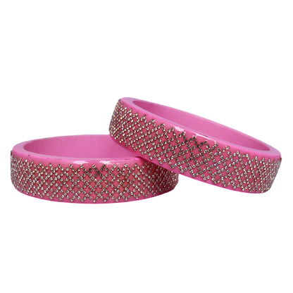 Jaipuri Lac Kada Bangles Set in Latest Rhinestones Design