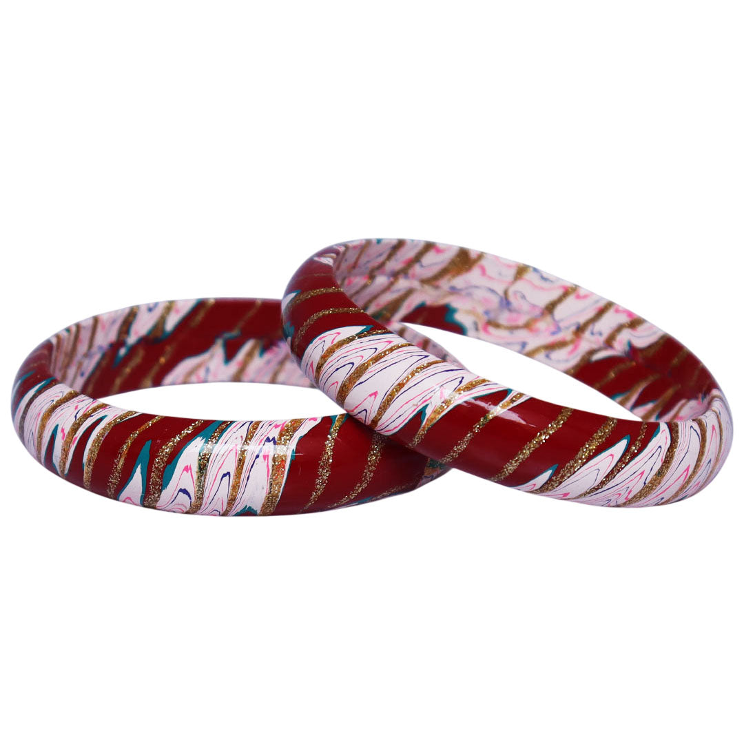 Designer Lac Bangles Latest Wave Design Kada Set