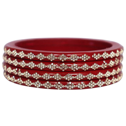 Premium Designer Lac Bangles for Women with Rhinestone Work | Traditional Rajasthani Bangles by TAJ BRIDAL STORE
