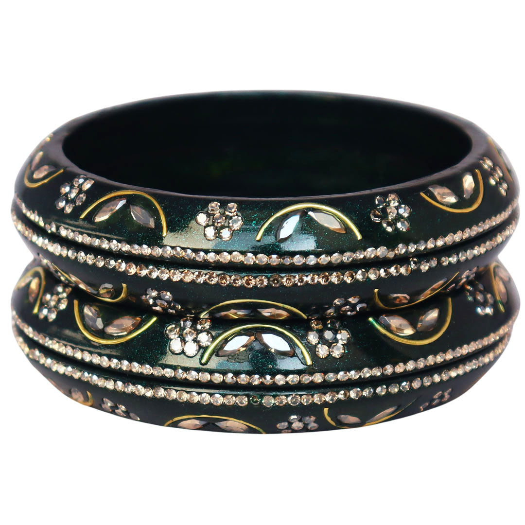 Festival Wear Lac Bangadi Bangles Set in Latest Kundan Design