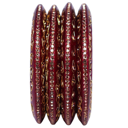 Lac Bangles Premium Rhinestone Bangadi Set for Women