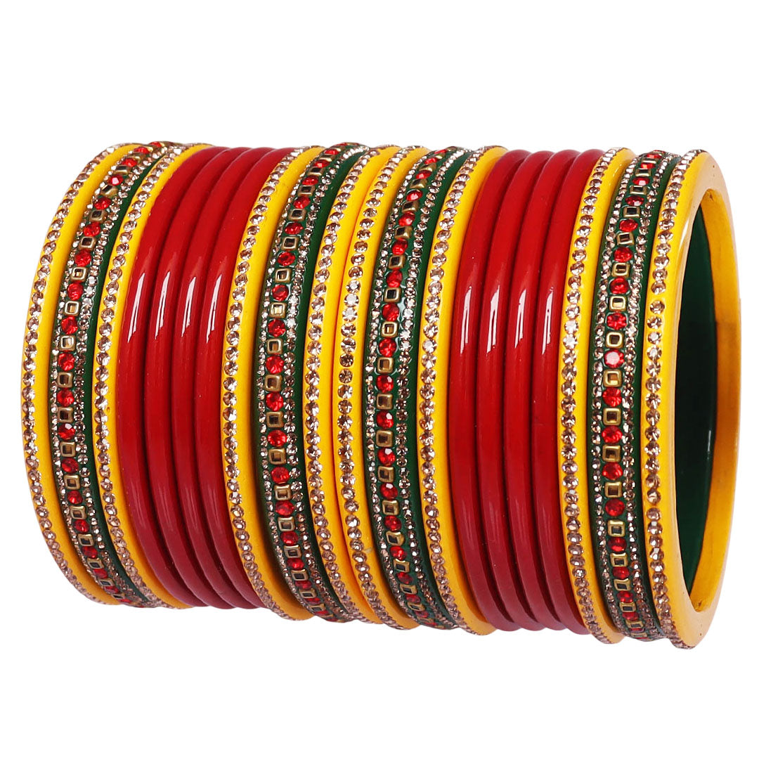 Karwa Chauth Special Lac Bangles Set in Latest Stones Design