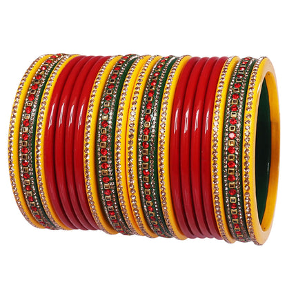 Karwa Chauth Special Lac Bangles Set in Latest Stones Design