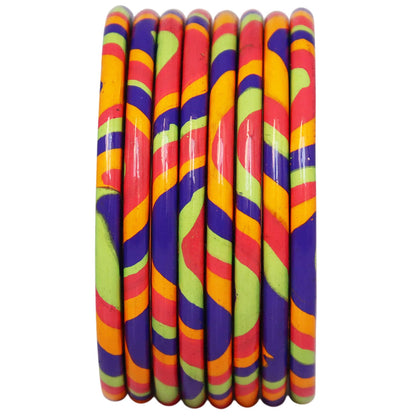 Lac Bangles Set Elegant Lahariya Pattern Bangles