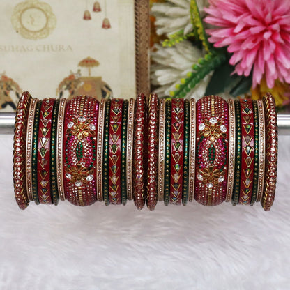 Exclusive Lac Bangles Set for Bride With Latest Kundan Design